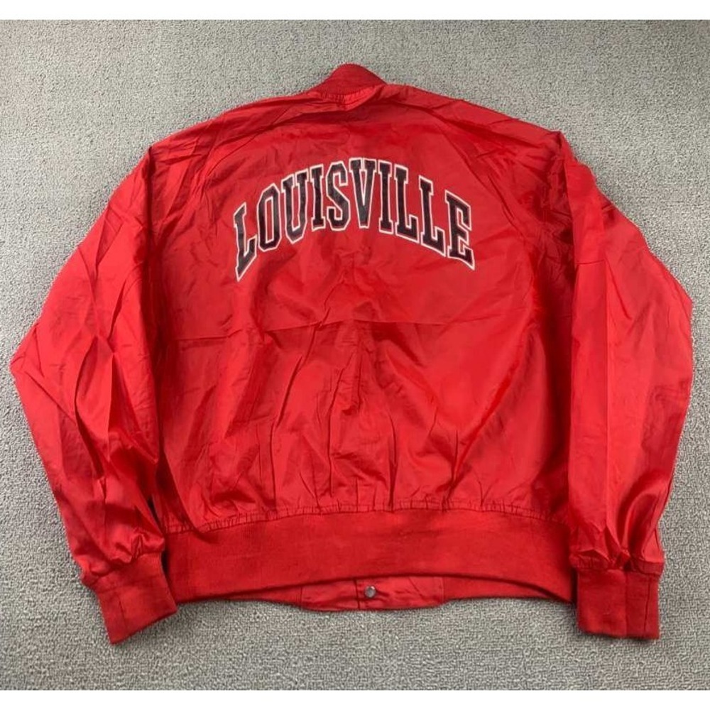 Vintage Chalk Line Louisville Cardinals Bomber Jacket Men M Red Snap Satin USA